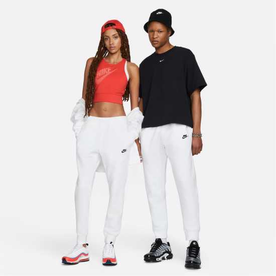Nike Мъжко Долнище За Джогинг Sportswear Club Fleece Jogging Pants Mens White/Black Мъжко облекло за едри хора