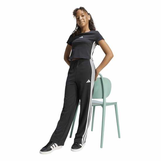 Adidas Kids' Wide Leg Open Hem Fleece Joggers Adidas Kids' Wide Leg Open Hem Fleece Joggers