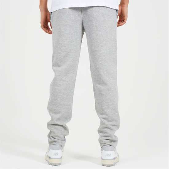 Brave Soul Men's Straight Leg Open Hem Fleece Jogging Bottoms Lt Grey Marl 