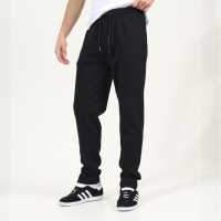Brave Soul Men's Straight Leg Open Hem Fleece Jogging Bottoms Jet Black 