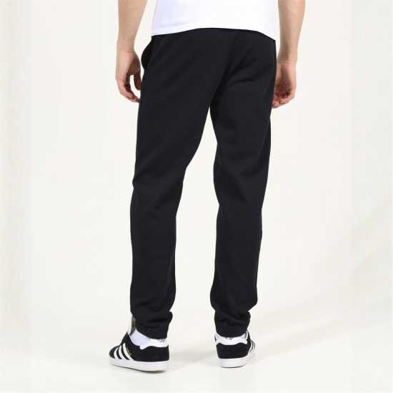 Brave Soul Men's Straight Leg Open Hem Fleece Jogging Bottoms Jet Black 
