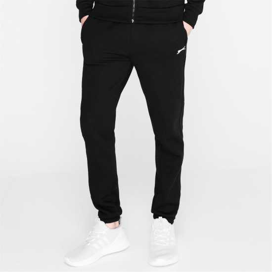 Slazenger Мъжко Спортно Долнище Cuffed Fleece Jogging Bottoms Mens Черно 