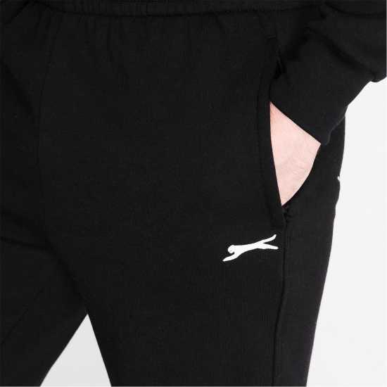 Slazenger Мъжко Спортно Долнище Cuffed Fleece Jogging Bottoms Mens Черно 