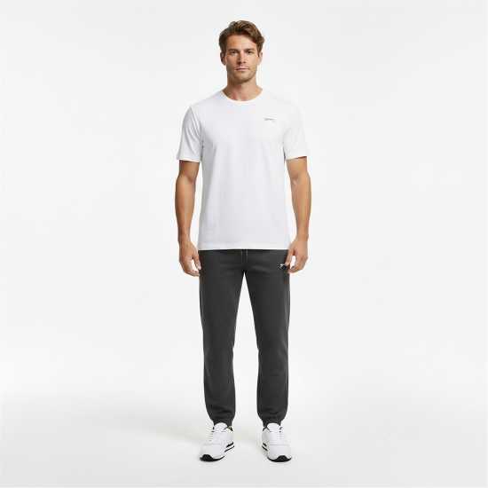 Slazenger Мъжко Спортно Долнище Cuffed Fleece Jogging Bottoms Mens Тъмно сиво марл 