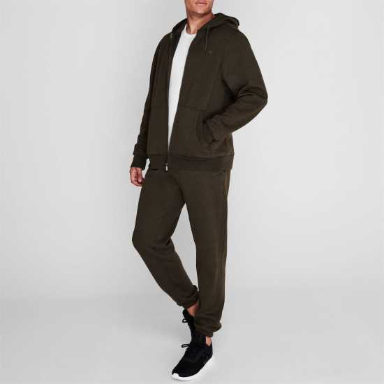 Slazenger Мъжко Спортно Долнище Cuffed Fleece Jogging Bottoms Mens Burgundy 