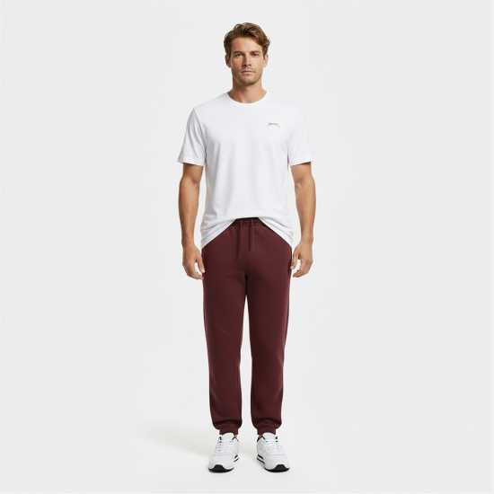 Slazenger Мъжко Спортно Долнище Cuffed Fleece Jogging Bottoms Mens Burgundy 