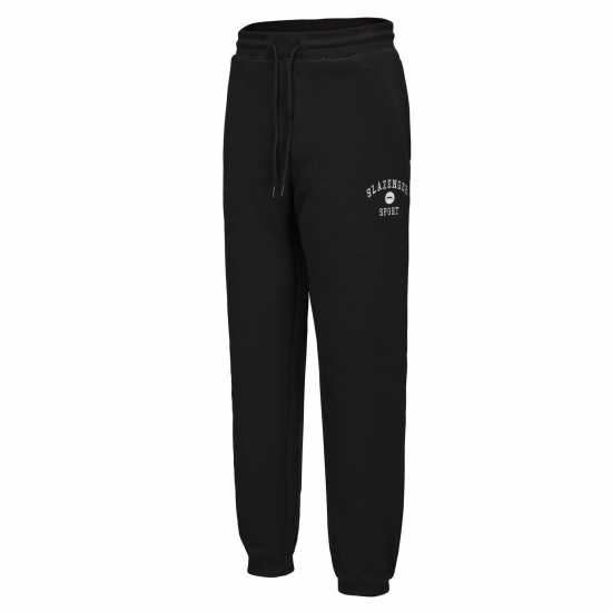 Slazenger Мъжки Панталон Fleece Large Logo Pant Mens Black Мъжки меки спортни долнища