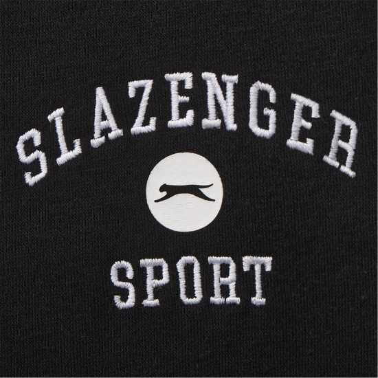 Slazenger Мъжки Панталон Fleece Large Logo Pant Mens Black Мъжки меки спортни долнища