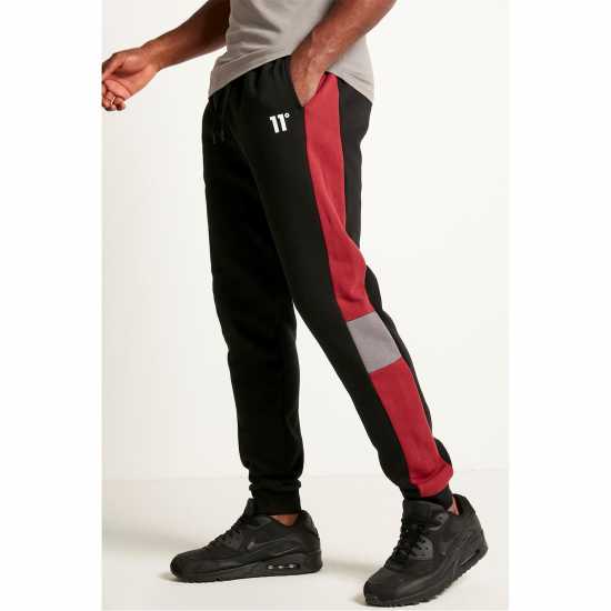 Men's Cut And Sew Panelled Closed Hem Fleece Joggers  