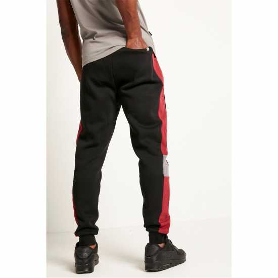 Men's Cut And Sew Panelled Closed Hem Fleece Joggers  