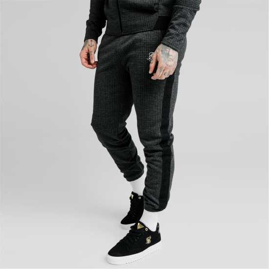Мъжко Спортно Долнище Siksilk Tonal Check Jogging Bottoms Mens  Мъжки меки спортни долнища