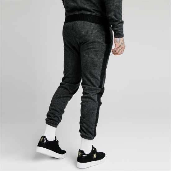 Мъжко Спортно Долнище Siksilk Tonal Check Jogging Bottoms Mens  Мъжки меки спортни долнища
