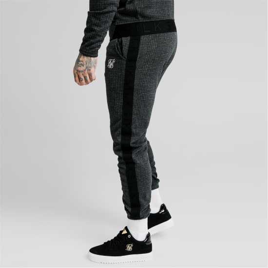 Мъжко Спортно Долнище Siksilk Tonal Check Jogging Bottoms Mens  Мъжки меки спортни долнища