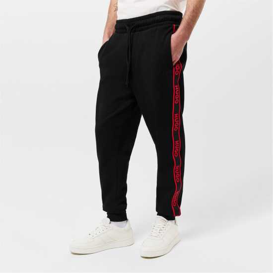 Hugo Boss Hugo Mens Hugo Bodywear Liam Closed Hem Soft Fleece Joggers With Elasticated Cuffs Черно 