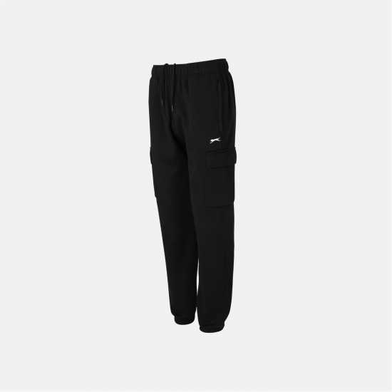 Мъжки меки спортни долнища Slazenger Мъжки Панталон Fleece Cargo Pant Mens Black Slazenger Мъжки Панталон Fleece Cargo Pant Mens Black Мъжки меки спортни долнища