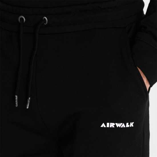 Airwalk Side Logo Jogging Bottoms Black Мъжко облекло за едри хора