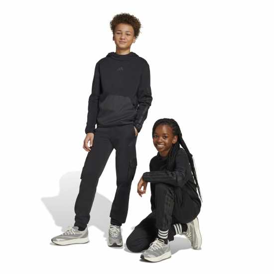 Adidas Utility Fleece Cargo Joggers Juniors Черно Детски долнища на анцуг