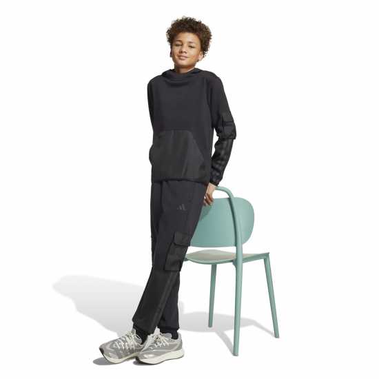 Adidas Utility Fleece Cargo Joggers Juniors Черно Детски долнища на анцуг