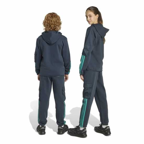 Детски долнища на анцуг Adidas Utility Fleece Cargo Joggers Juniors Ink Blue Adidas Utility Fleece Cargo Joggers Juniors Ink Blue Детски долнища на анцуг