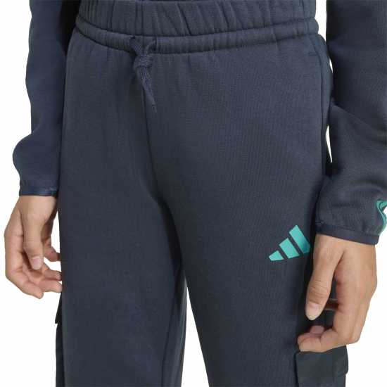 Детски долнища на анцуг Adidas Utility Fleece Cargo Joggers Juniors Ink Blue Adidas Utility Fleece Cargo Joggers Juniors Ink Blue Детски долнища на анцуг