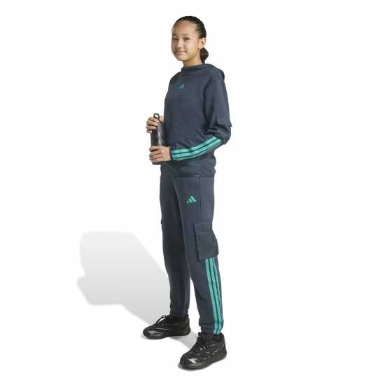 Детски долнища на анцуг Adidas Utility Fleece Cargo Joggers Juniors Ink Blue Adidas Utility Fleece Cargo Joggers Juniors Ink Blue Детски долнища на анцуг