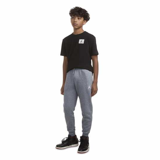 Долнище Полар Момченца Air Jordan Jm Fleece Pants Junior Boys Сива Хизър Детски долнища на анцуг