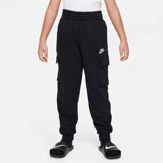 Nike Sportswear Club Fleece Big Kids' Cargo Pants Black/White Детски долнища на анцуг