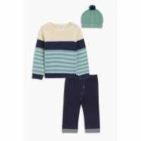 Hello World Baby Boy Knitted Jumper Set