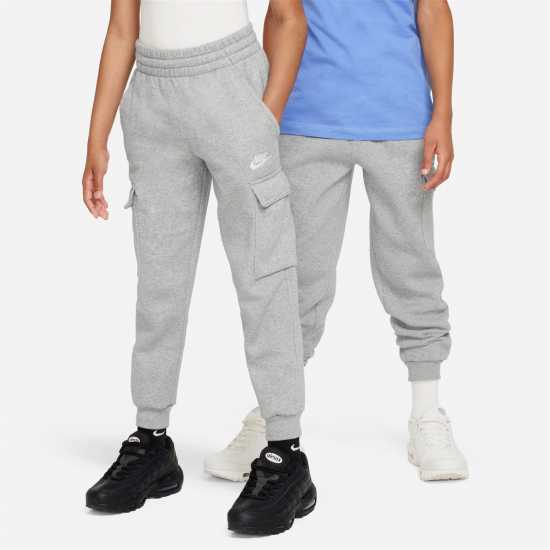 Nike Детско Спортно Долнище Sportswear Club Fleece Cargo Jogging Bottoms Juniors Сиво Детски долнища на анцуг
