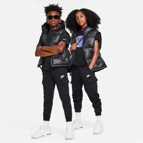 Nike Детско Спортно Долнище Sportswear Club Fleece Cargo Jogging Bottoms Juniors Черно Детски долнища на анцуг