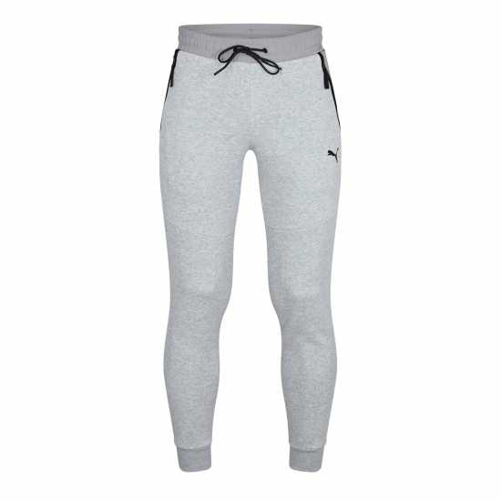 Puma Мъжко Спортно Долнище Logo Jogging Bottoms Mens Светло сиво Мъжки меки спортни долнища