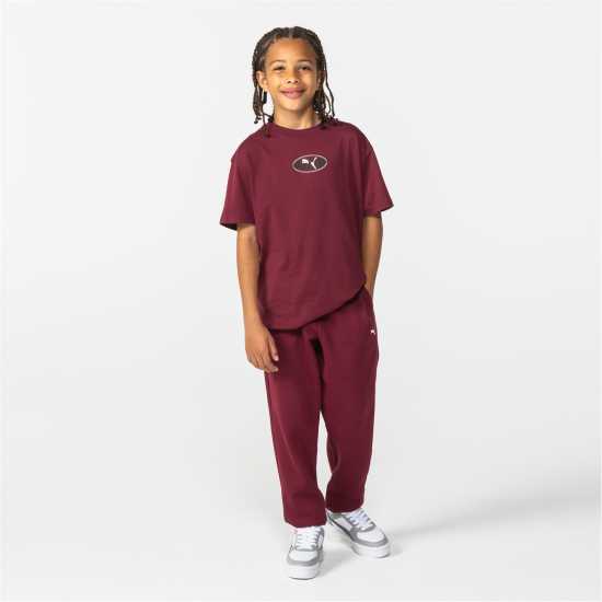 Puma No1 Logo Sweatpants Junior Boys Rhubarb Детски долнища на анцуг