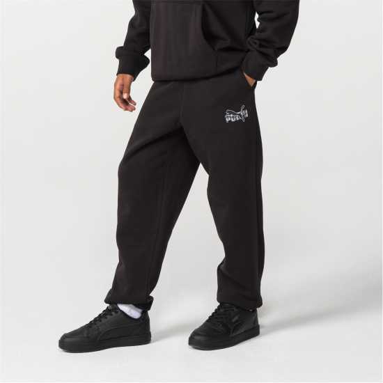 Puma No1 Logo Sweatpants Junior Boys Black Детски долнища на анцуг