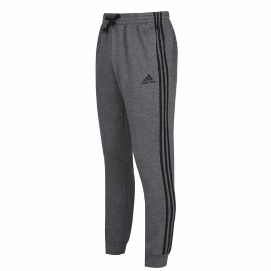 Adidas Fleece Tapered Cuff 3-Stripes Joggers Тъмно сиво/Бяло 