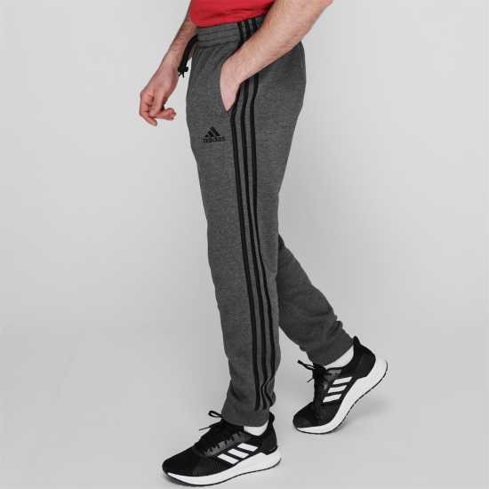Adidas Fleece Tapered Cuff 3-Stripes Joggers Тъмно сиво/Бяло 