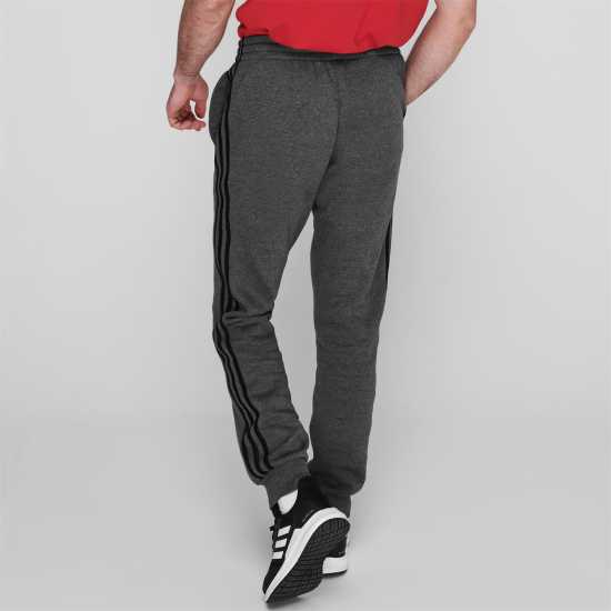 Adidas Essentials Fleece Tapered Cuff 3-Stripes Joggers M DkGrey/White Мъжко облекло за едри хора