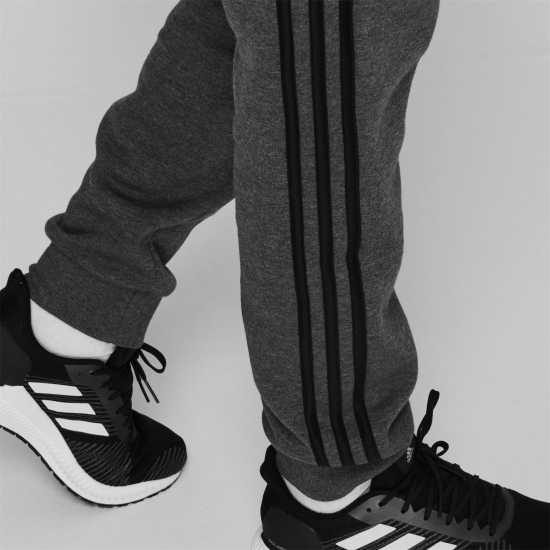 Adidas Fleece Tapered Cuff 3-Stripes Joggers Тъмно сиво/Бяло 