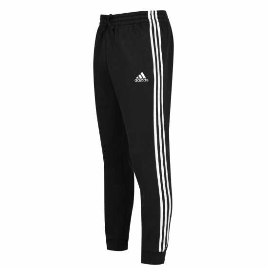 Adidas Fleece Tapered Cuff 3-Stripes Joggers Черно/Бяло 