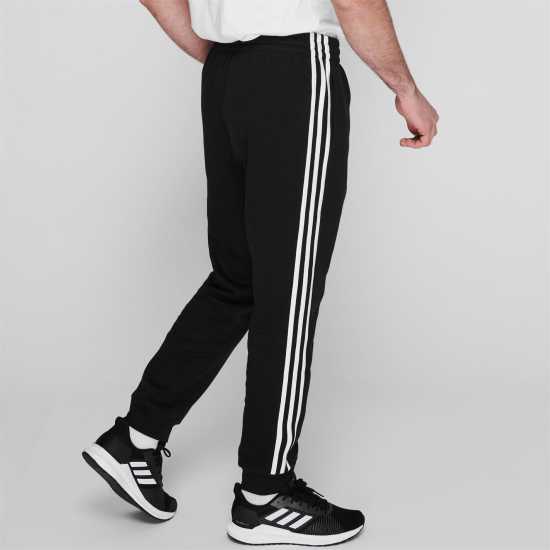 Adidas Fleece Tapered Cuff 3-Stripes Joggers Черно/Бяло 