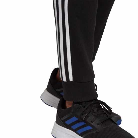 Adidas Essentials Fleece Tapered Cuff 3-Stripes Joggers M Black/White Мъжко облекло за едри хора