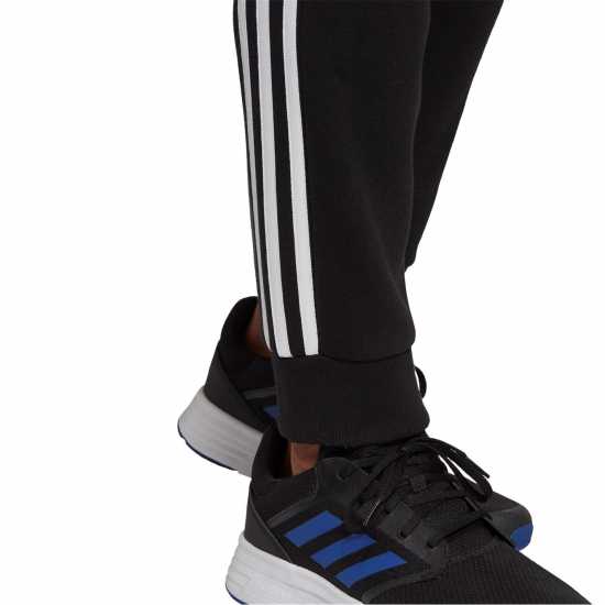 Adidas Fleece Tapered Cuff 3-Stripes Joggers Черно/Бяло 