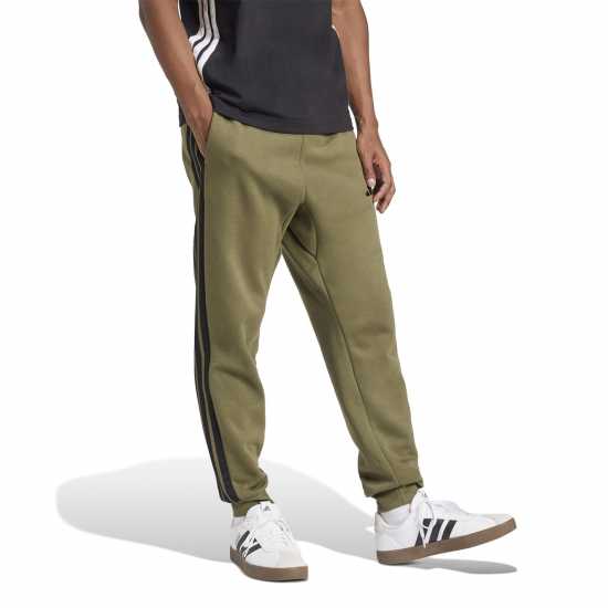 Adidas Fleece Tapered Cuff 3-Stripes Joggers Олива Страта 
