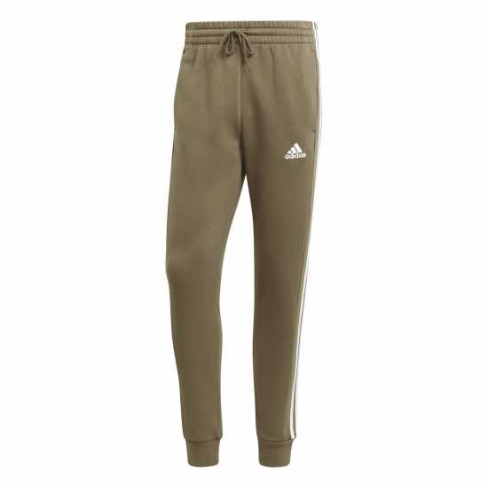 Adidas Essentials Fleece Tapered Cuff 3-Stripes Joggers M Olive Strata Мъжко облекло за едри хора