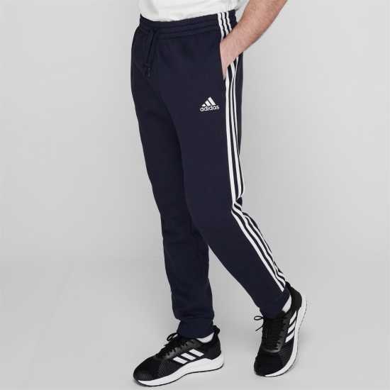 Adidas Fleece Tapered Cuff 3-Stripes Joggers Морско синьо/Бяло Adidas Fleece Tapered Cuff 3-Stripes Joggers Морско синьо/Бяло