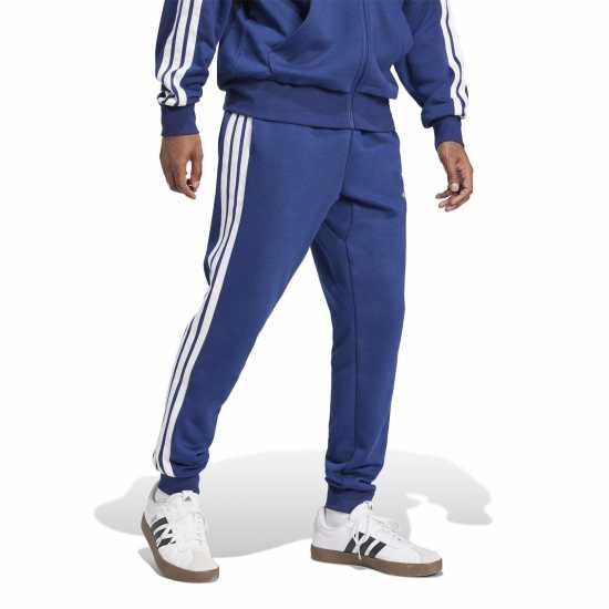Adidas Fleece Tapered Cuff 3-Stripes Joggers Морско синьо/Бяло Adidas Fleece Tapered Cuff 3-Stripes Joggers Морско синьо/Бяло