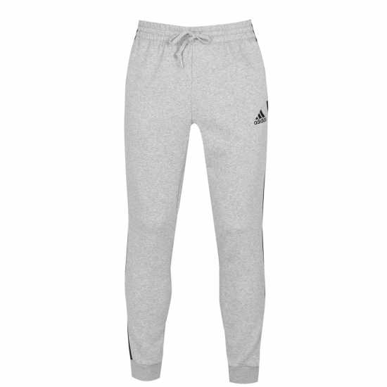Adidas Fleece Tapered Cuff 3-Stripes Joggers Средно сиво/бяло 