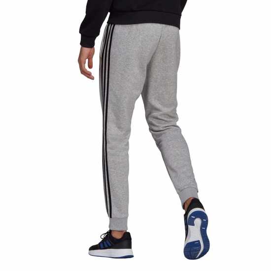 Adidas Fleece Tapered Cuff 3-Stripes Joggers Средно сиво/бяло 