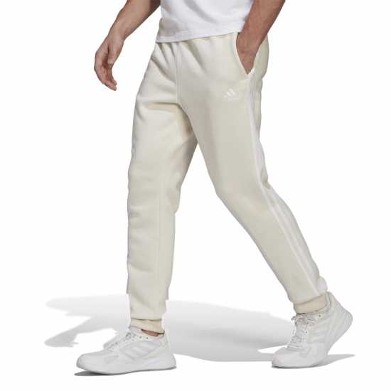 Adidas Essentials Fleece Tapered Cuff 3-Stripes Joggers M NonDye/White Мъжко облекло за едри хора