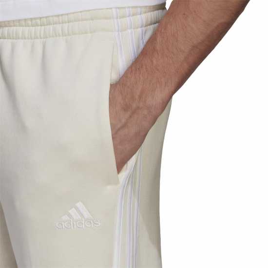 Adidas Essentials Fleece Tapered Cuff 3-Stripes Joggers M NonDye/White Мъжко облекло за едри хора