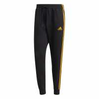 Adidas Essentials Fleece Tapered Cuff 3-Stripes Joggers M Black/Gold Мъжко облекло за едри хора